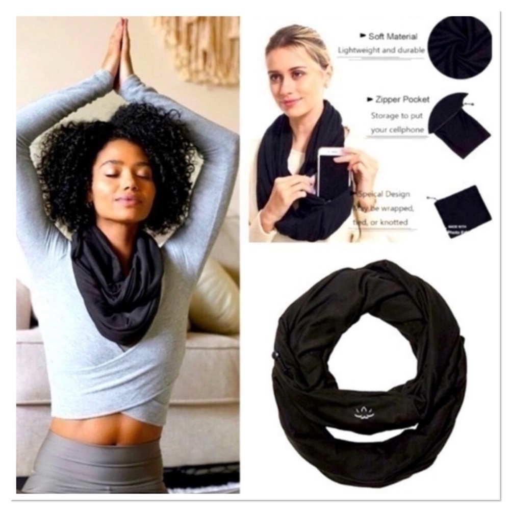NWT Beyond Yoga Infinity Scarf Black One Size - Picture 3 of 9